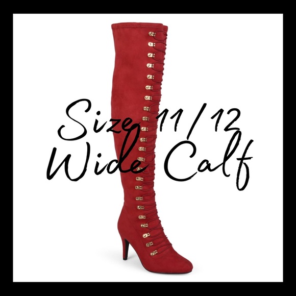 Chocolate Brown Extra Wide Calf Thigh High Boots - Picture 2 of 11